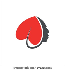 Diseño creativo de la ilustración vectorial del logo de la chica
