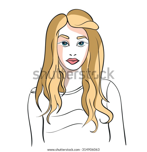 Girl Long Blonde Hair Stock Vector (Royalty Free) 314906063 | Shutterstock