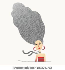 風になびく髪 のイラスト素材 画像 ベクター画像 Shutterstock