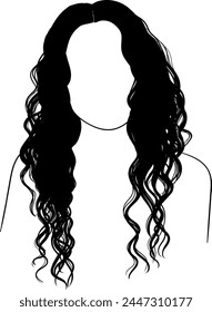 Girl with long curly hair vector isolated avatar