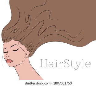 Girl with long hair banner