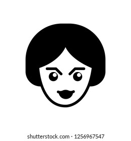 Girl looking vector icon.