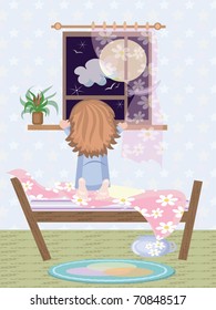 Girl lookingin the window