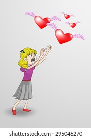 girl lost her heart it fly away from her