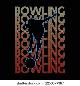 A Girl Love Bowling Vintage Retro funny t-shirt design