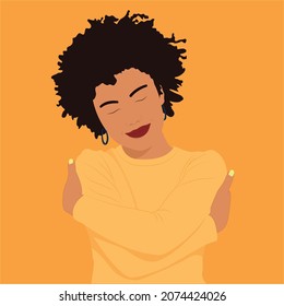 Girl love herself huge vector