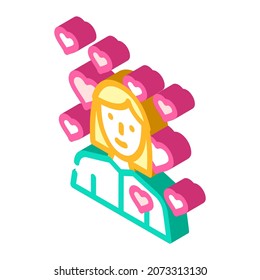 girl in love isometric icon vector. girl in love sign. isolated symbol illustration