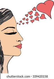 girl in love vector illustration