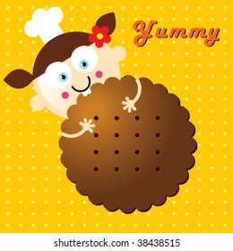 girl loves biscuit