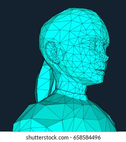 girl in low poly style