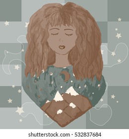 girl with luxuriant hair