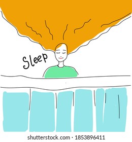 
girl lying in bed and sleeping