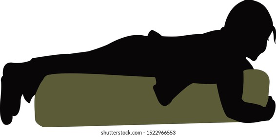Girl Lying Down Silhouette Vector Stock Vector Royalty Free