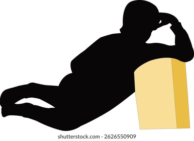 girl lying down, silhouette vector
