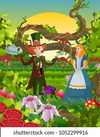 girl and mad hatter classic tale