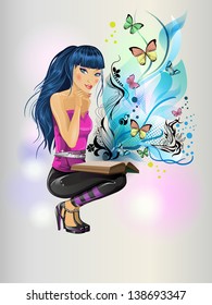 Girl with the magic book