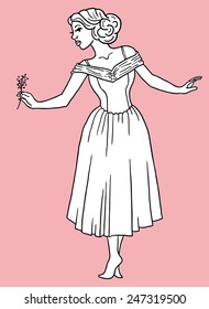 girl in a magnificent dress 