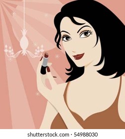 Girl Make up vector