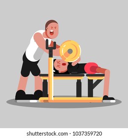 Girl makes the bench press