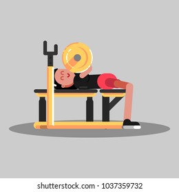 Girl makes the bench press