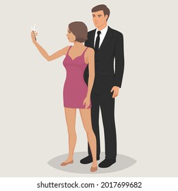 Una chica se hace selfie usando un teléfono móvil.