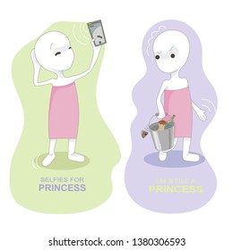girl makes selfie vector