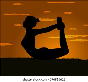 girl makes yoga exercise