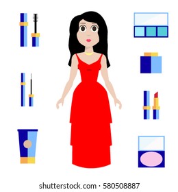 Girl makeup vector