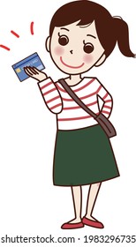 Girl making a credit card payment