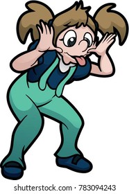 Girl making funny faces