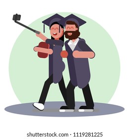 Girl Making selfie after graduation