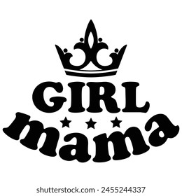 Girl Mama T-Shirt Design, Vektorgrafik Akte