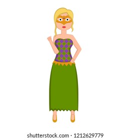 Girl with a mardi gras costume. Vector illustration design