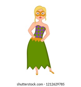 Girl with a mardi gras costume. Vector illustration design