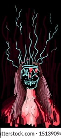 Girl with mask for face
