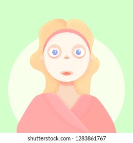 girl with mask illustration vector noise texture