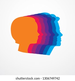 Girl maturation age years concept, adulthood idea, the time of life, periods and cycle of life, growing old, from infancy to maturity. Vector simple classic icon or logo design.