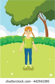 girl in a meadow vector