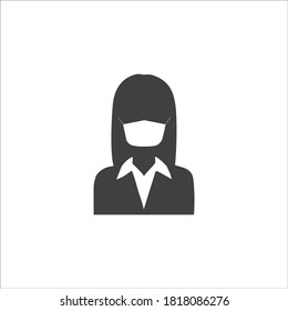 Girl in medical face mask.Dangerous chinese coronavirus quarantine.Vector flat illustration.