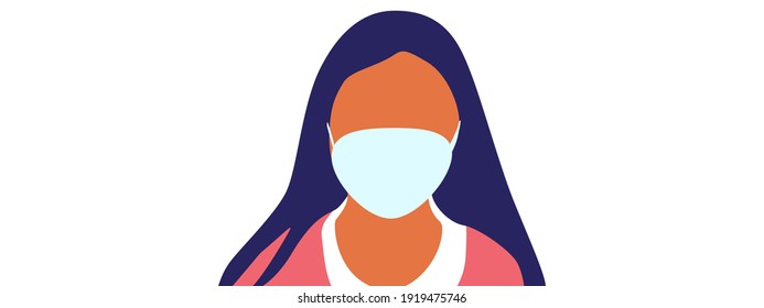 Girl in a medical mask. Coronavirus epidemic concept. Vector illustration.Banner for social networks, blogs, news. Stock vector EPS 10