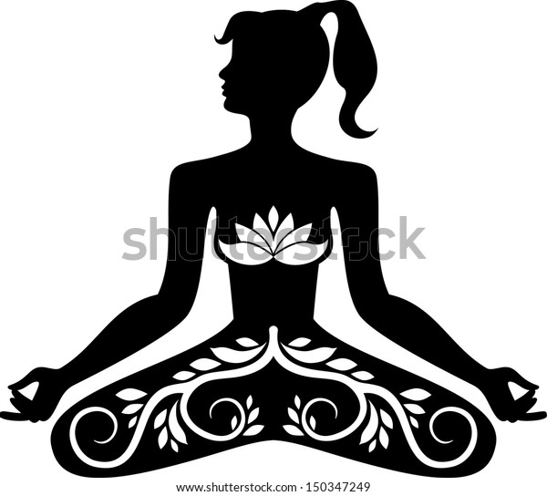 Girl Meditation Stock Vector (Royalty Free) 150347249