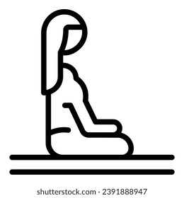Girl meditation icon outline vector. Woman yoga. Female happy