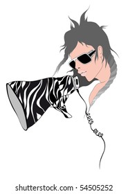 girl with megaphone