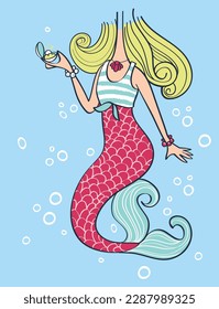 girl mermaid  ocean, fantasy, princess, tail