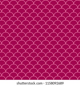 Girl mermaid seamless pattern. Pink fish skin backdrop. Tillable background for girl fabric, textile design, wrapping paper, swimwear or wallpaper. Girl mermaid texture with fish scale underwater.