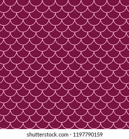 Girl mermaid seamless pattern. Pink fish skin backdrop. Tillable background for girl fabric, textile design, wrapping paper, swimwear or wallpaper. Girl mermaid texture with fish scale underwater.