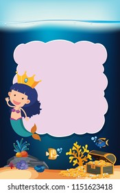 girl mermaid underwater frame concept illustration