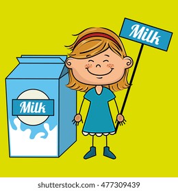 girl milk box drink