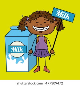 girl milk box drink