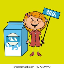 girl milk box drink